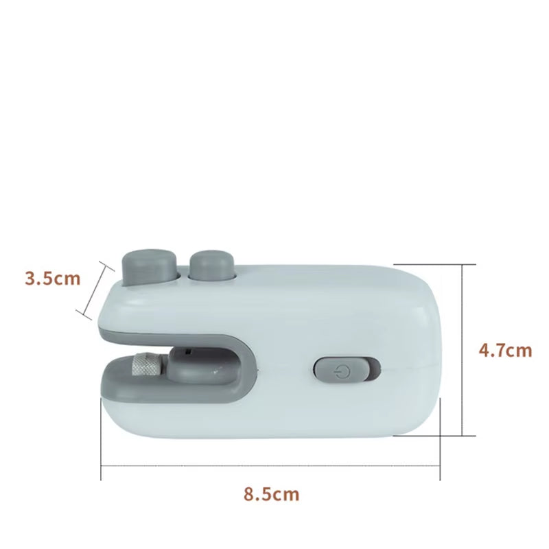 All-In-One USB Bag Sealer with Magnetic Back & Slide-Out Cutter, Press Seal&Cut Buttons Portable Heat Closer for Snack Bags