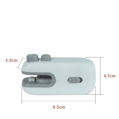 All-In-One USB Bag Sealer with Magnetic Back & Slide-Out Cutter, Press Seal&Cut Buttons Portable Heat Closer for Snack Bags