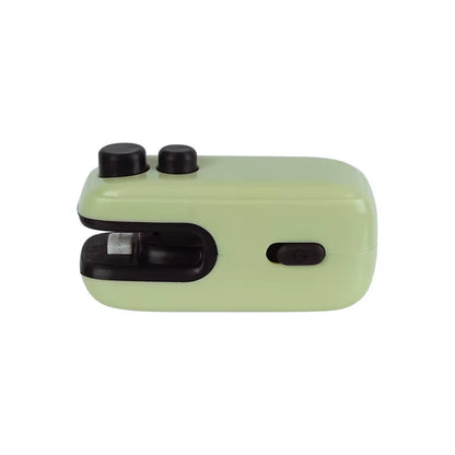 All-In-One USB Bag Sealer with Magnetic Back & Slide-Out Cutter, Press Seal&Cut Buttons Portable Heat Closer for Snack Bags